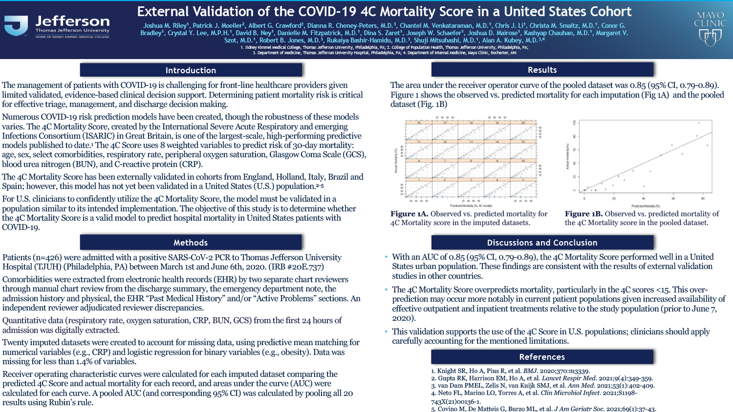 Joshua Riley - PAS-38-External-Validation-of-the-COVID-19-4C-Mortality-Score