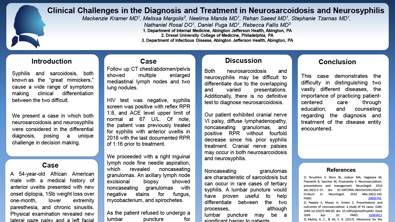 Mackenzie Kramer - PAS-27-Clinical-Challenges-in-the-Diagnosis-and-Treatment-in-Neurosarcoidosis-and-Neurosyphilis